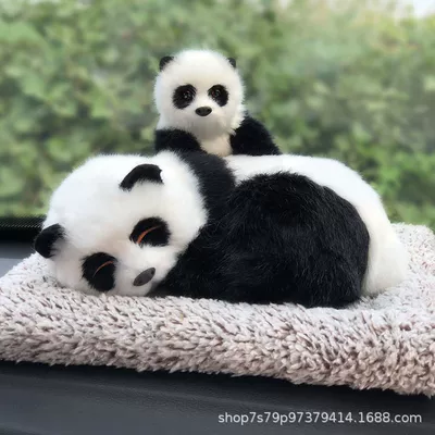 Car ornaments — Model - 2620cm-panda-mother-and-child-model