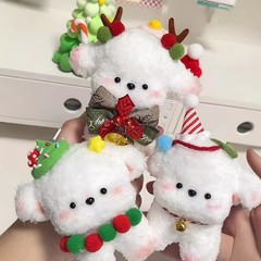 クリスマスのウサギの毛のツイストの子犬の卸売りのdiyの材料は自分で作った完成品の新年のアクセサリーのぬいぐるみを包みます。