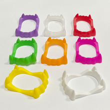 夜光假牙白色塑料牙齿套万圣节愚人节整蛊玩具吸血鬼牙套僵尸假牙