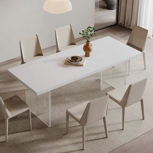 Delifeng Slate Dining Table Modern Simple Acrylic Suspended Cream Style Rectangular Small Apartment Italian Table