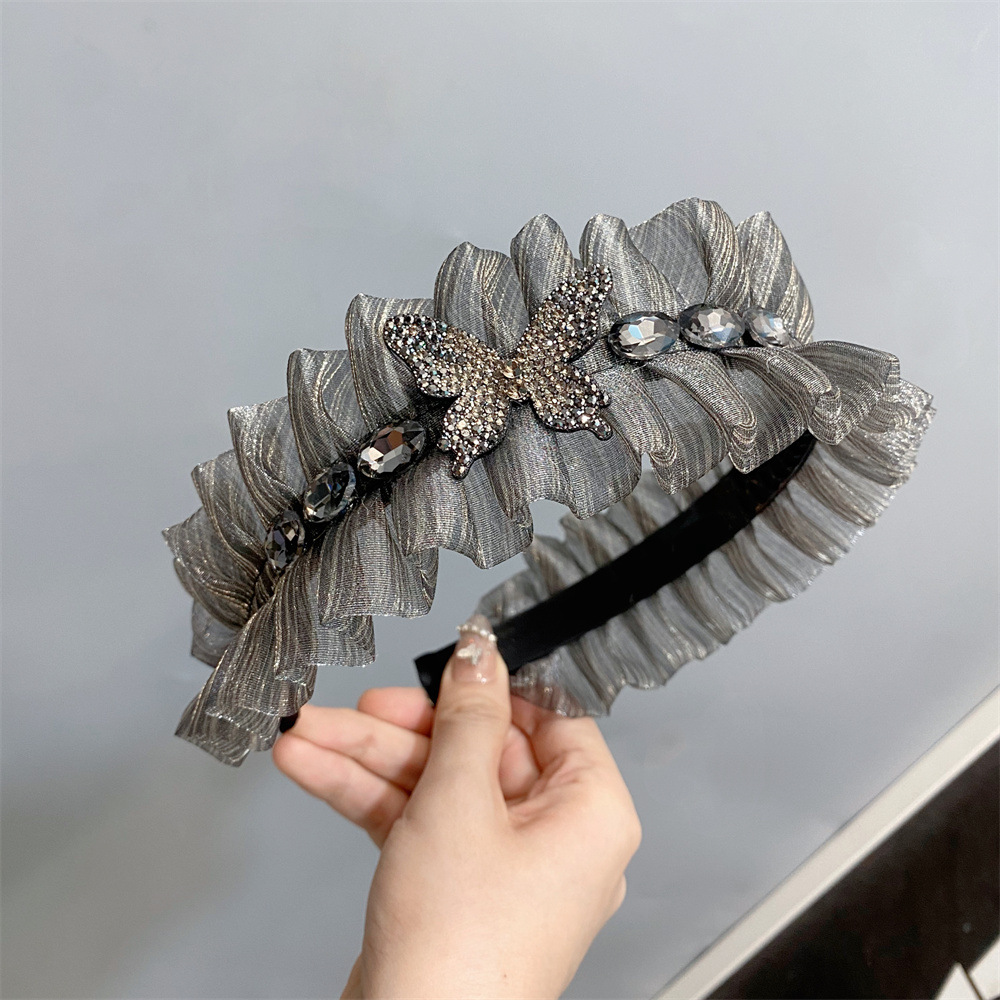 Inlay Design Fairy Style Style Fairy Style Lady Butterfly Gauze Inlay Rhinestones Hair Band