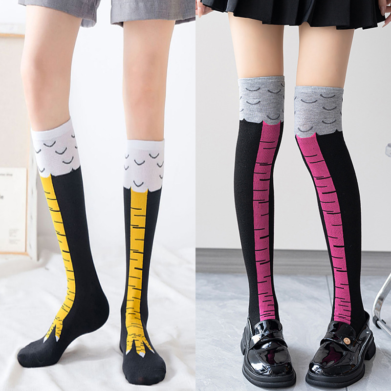 Cross-border chicken claw socks women's knee socks micro-pressure thin legs four seasons Lolita JK stockings ladies calf socks foreign trade