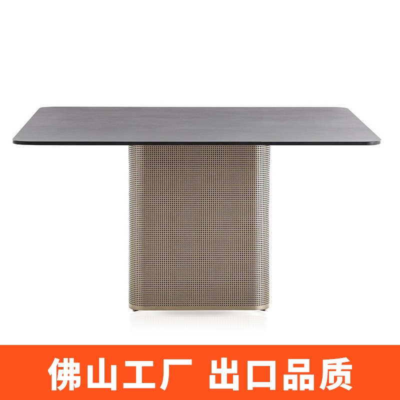 Sofá de acero inoxidable al aire libre patio terraza ocio muebles de metal a prueba de lluvia balcón de protección solar mesa de comedor ocio silla de comedor image 23