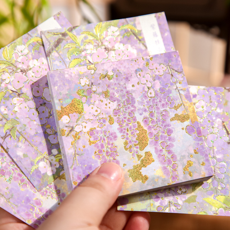 Mr. Paper Traje de tres paquetes de notas, serie de flores floreciente, notas avanzadas de estilo nacional, papel de material de decoración de cuentas a mano