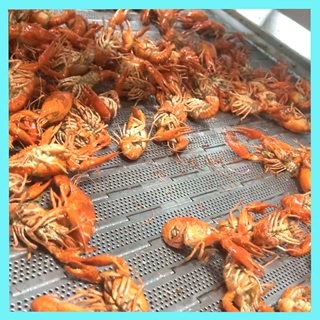 连续式炸龙虾设备工厂用 板带式炸小鱼小虾机器厂家电加热油炸线