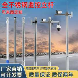 不锈钢监控立杆八角杆户外批发摄像机3米4米球机枪机监控支架立杆