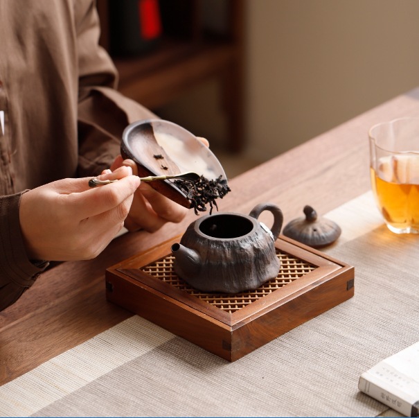 Tea de madera sólida ceremonia de té resina epoxi madera de árbol