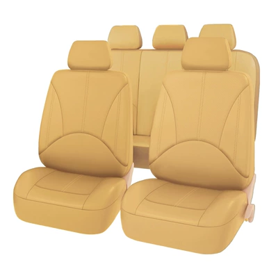 breathable and dustproof, Universal seat cover - beige-five-seater-9-piece-set