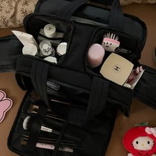 韩国新款韩版双宽开口收纳包大容量分区便携式旅行洗漱化妆包