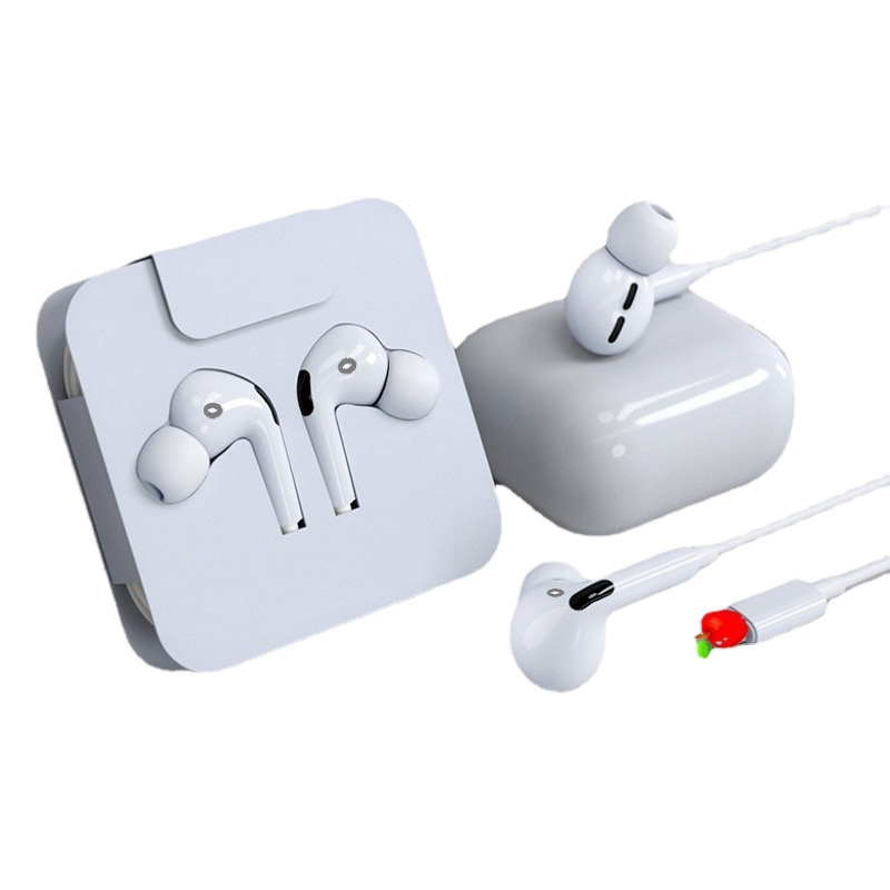 Venta al por mayor aplicable apple auriculares con cable en la oreja con un solo clic con control de cable bluetooth ventana emergente typec auriculares con cable de tres generaciones