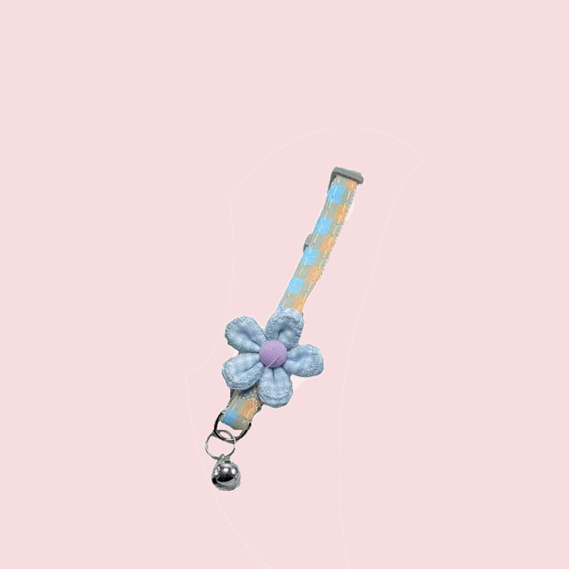 1.0 Collar de mascotas de tela de cuadrillas, collar de nylon ajustable para perros y gatos pequeños