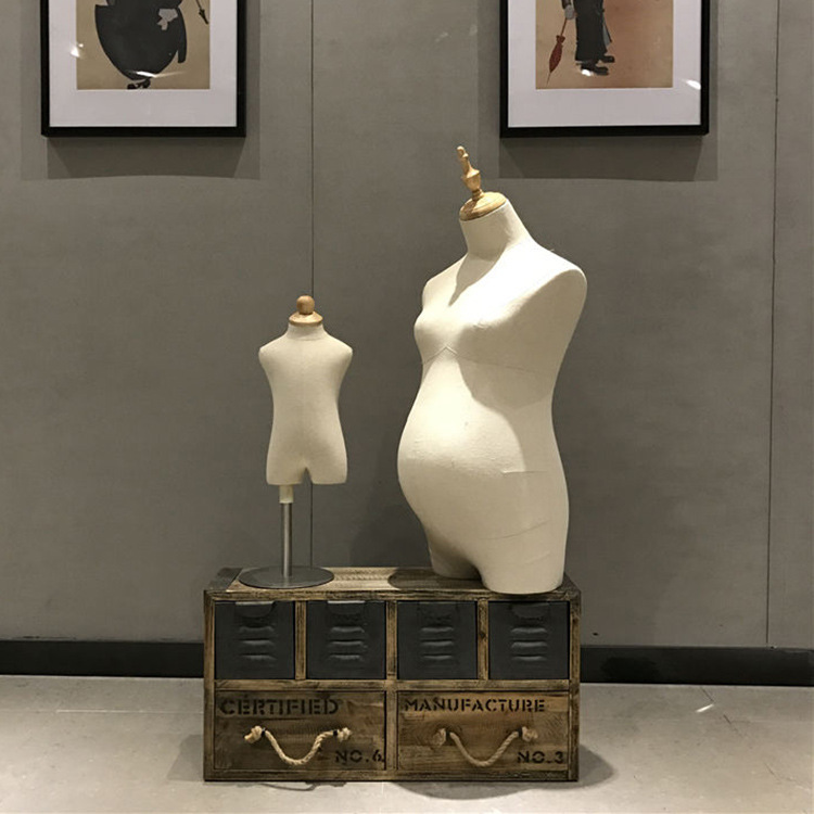 Pregnant Woman and Baby Wrap Cloth Model Props for Photography and Window Display, Half-Body Mannequin with Big Belly for Maternity and Baby Clothing Store Display