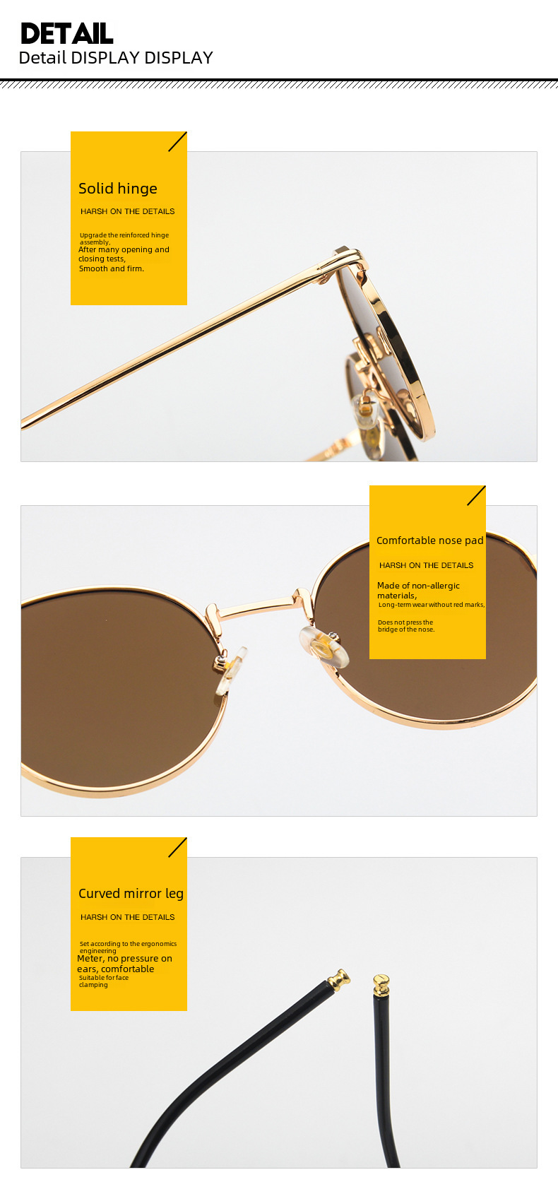 Occhiali da sole donna rotondi eleganti stile retrò disco chic_voghion.com