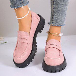 Spring Foreign Trade New British Style Slip-on Shoes Women's Retro Thick-soled Loafers Casual All-match Single-layer Shoes
