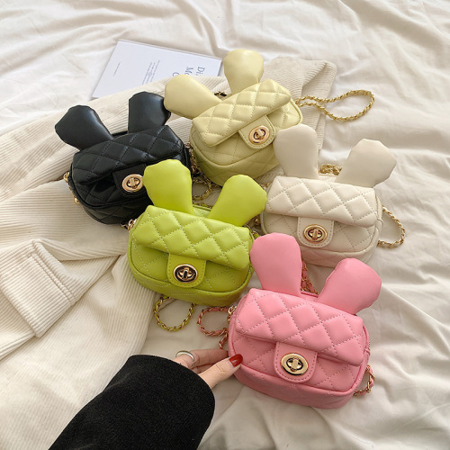 New Rabbit Ear Herringbone Small Women's Han Style Princess Chain Crossbody Bag Foreign Trade Creative Purse