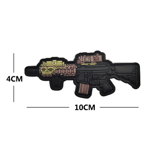 PVC soft glue Q version cartoon weapon gun armband Velcro morale patch patch backpack sticker