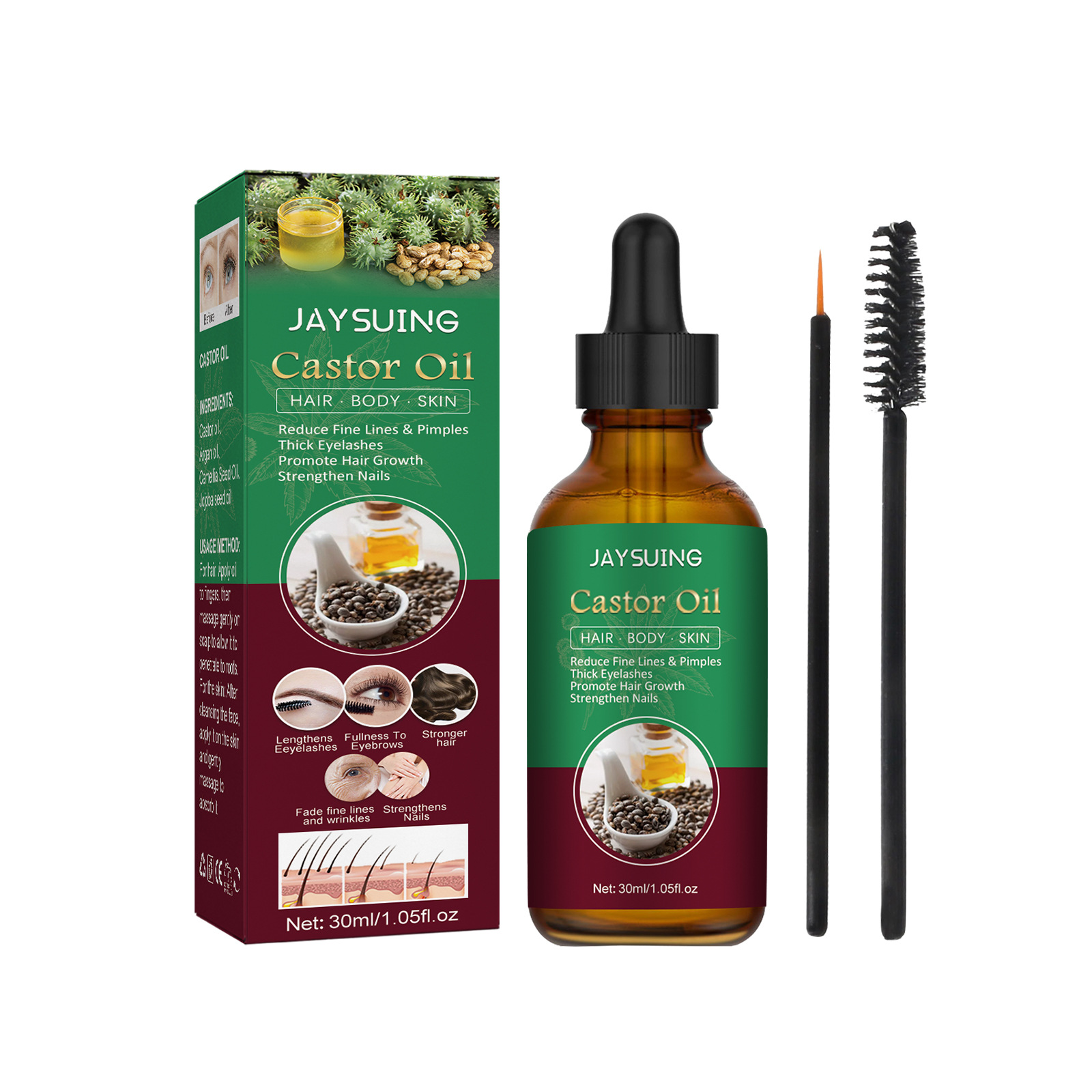 Jayswing aceite de ricino hidratante anticaída cuidado resistente reafirmante denso acondicionador de cabello esencia_voghion.com