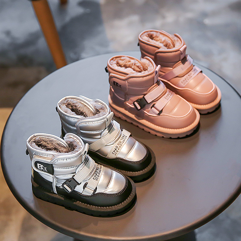 Chaussures pour enfants bottes de neige pour enfants d'hiver avec des chaussures en coton en peluche et épaissies pour filles mode sport décontracté pour garçons_voghion.com