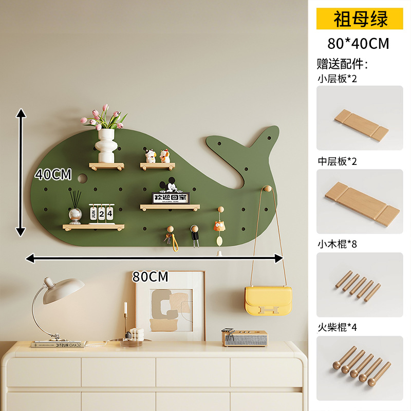 Tablero de agujero de ballena, entrada de madera maciza, entrada, pantalla de almacenamiento, decoración de pared, estante de pared de sala de estar