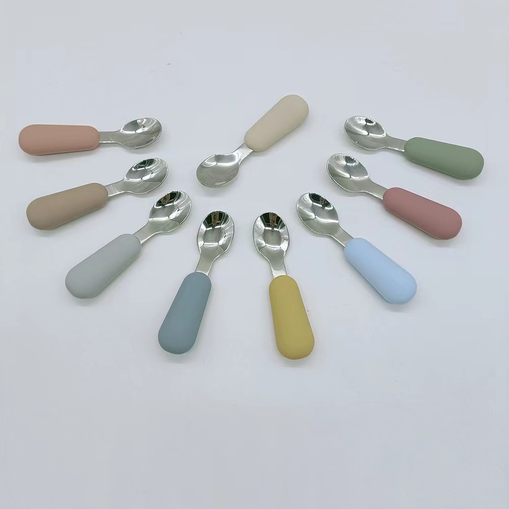 不锈钢短柄硅胶勺