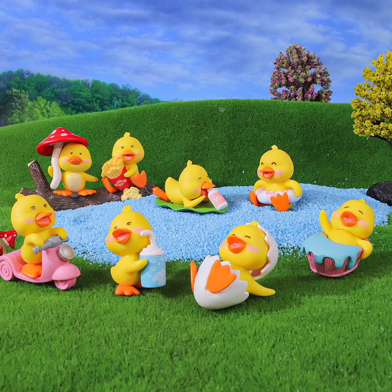 Micro paisaje creativo Happy Duck Car Aromaterapia Aire acondicionado Salida de aire Decoración de automóvil Accesorios de decoración de automóvil Daquan