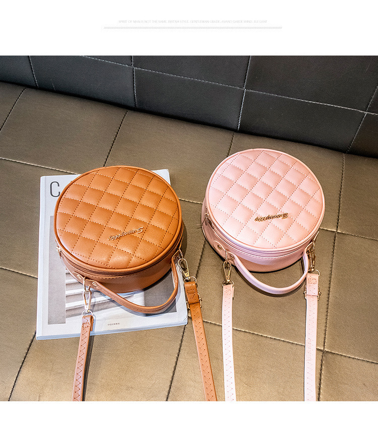 Trendy Mini Daire Çapraz Askılı Çanta - Kadınlar İçin Ayarlanabilir Askılı Vintage Esintili Kapitone Omuz Çantası_voghion.com