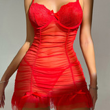 Летнее сексуальное нижнее белье, платье-комбинация, кружевные штаны, европейский стиль