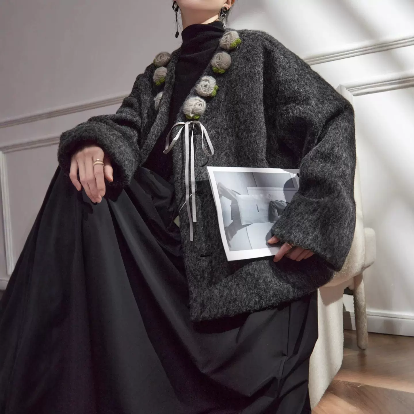 新款羊毛呢大衣外套 女装小批量快速加工定制 杭州服装小订单