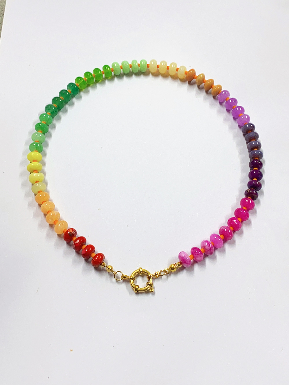 200g Weight Necklace Classification 304 Stainless Steel Chain Material 1 Piece Quantity Casual Occasion natural stone Material Geometric Pattern Women's Gender Sweet Style Beaded Craft 1 Piece Sweet Geometric Natural Stone 304 Stainless Steel Necklace 23