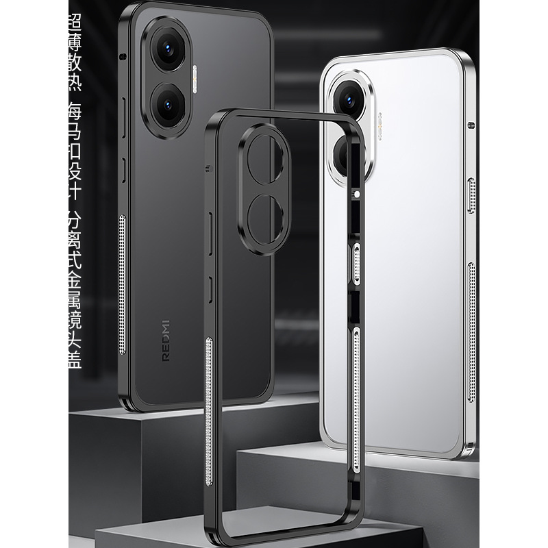 跨境适用于小米poco f7超薄散热金属边框手机壳红米turbo4pro海马