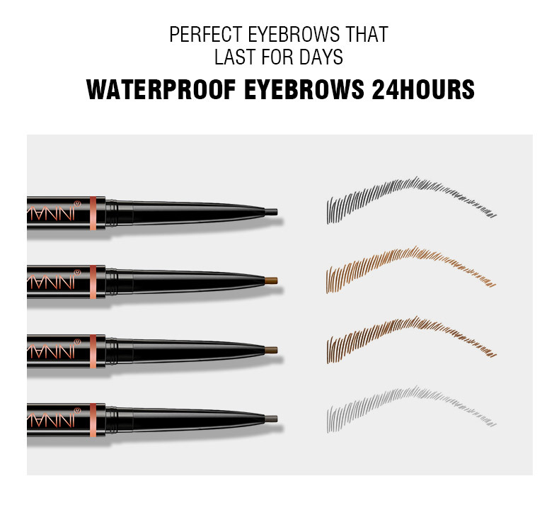 Langmanni dual-head rotatable eyebrow pencil, 1.5mm fine wild eyebrow pencil with eyebrow brush for easy coloring undefined