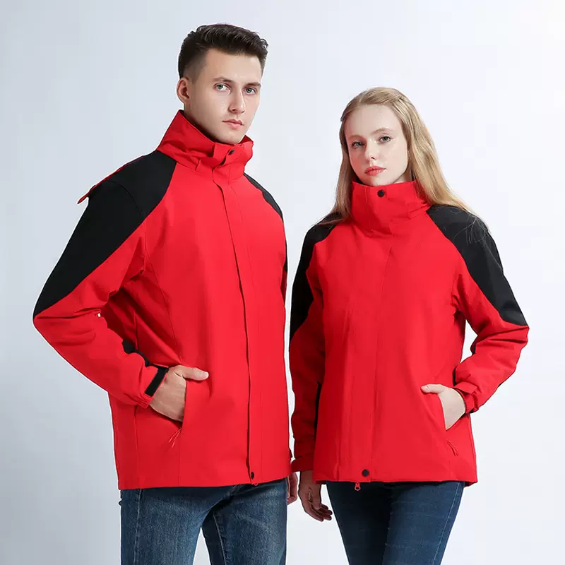 冬季冲锋衣男工作服男可以印logo物流企业工装加绒加厚外套情侣装