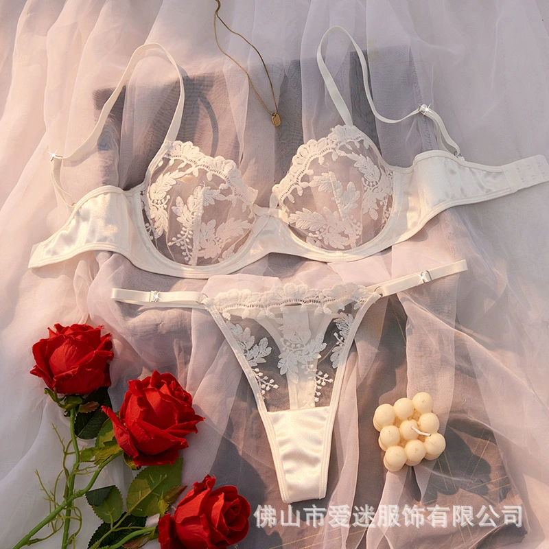 Y诱惑透明性感内衣套装少女青春白色薄款网纱舒适情趣内衣24043