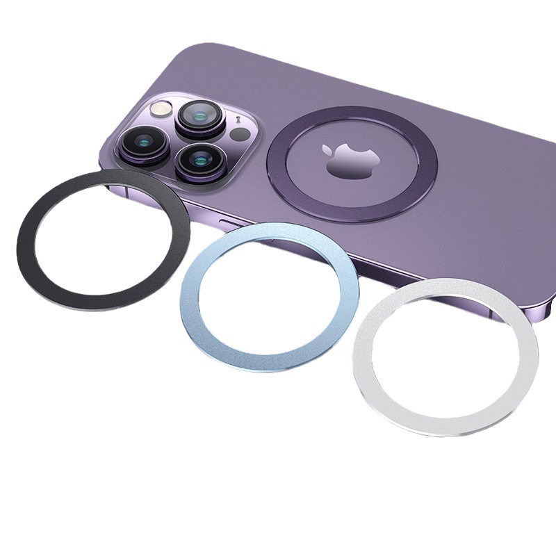 Magsafe aplicable teléfono móvil película magnética cargador inalámbrico pegatinas ronda carga pegatinas iPhone15 metal magnético