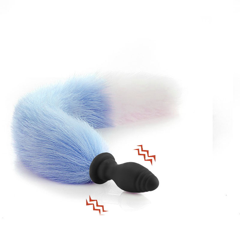 Sexy reemplazable Fox cola de silicona vibración anal plug back corte masturbación SM suministros para adultos entrega al por mayor