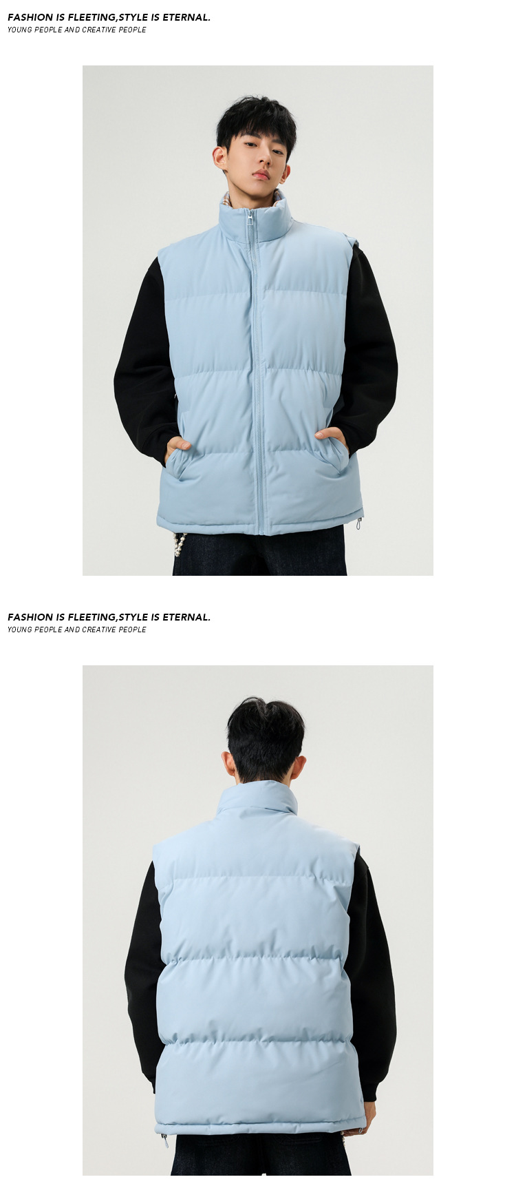 Plaid Patchwork Down Cotton Autumn Winter New Loose Plus Size Men's Casual Sports Thickened Warm Vest_voghion.com