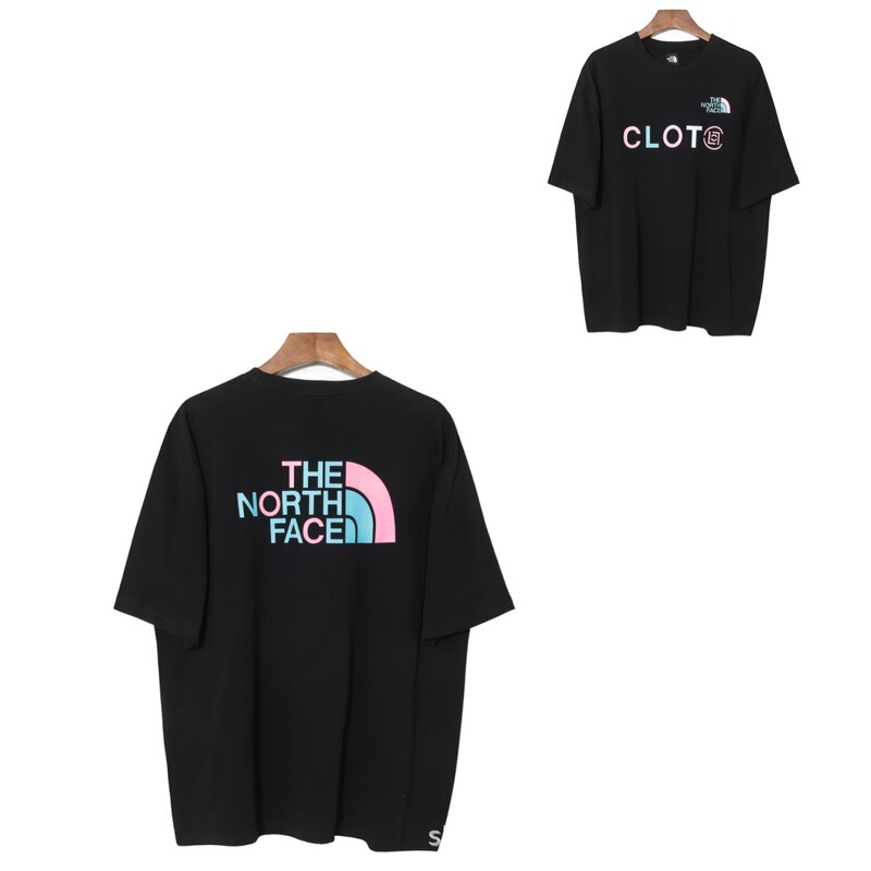 260g Correct Version of North Face Pure Cotton T-Shirt for Men and Women, Same Style for Couples, Summer Trendyy Loose Casual Fashion Versatile