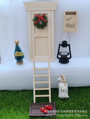 DOLLHOUSE娃娃屋配件 迷你屋门庭圣诞节装饰套装仿真djd 娃屋模型|ru