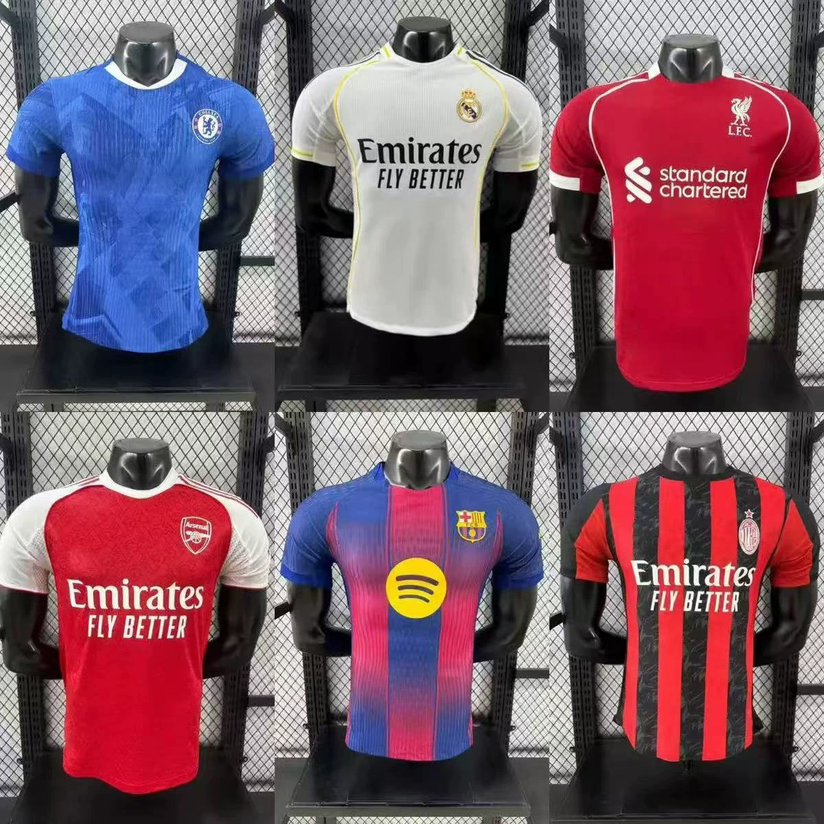 Оптовая продажа 25/26 сезонной игрок, новая футбольная форма Huangma, Barcelona, Chelsea, Liverpool, Arinkner