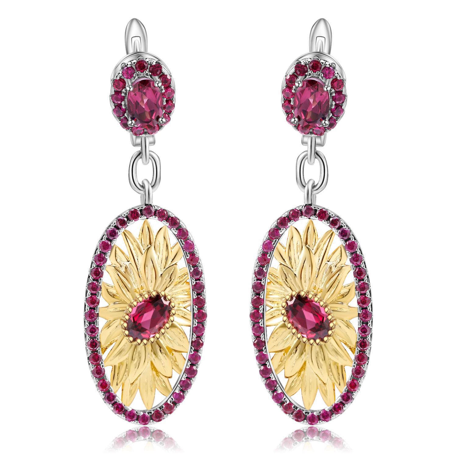 现货系列  925银镶嵌玫瑰榴耳饰 高端大气  厂家直销