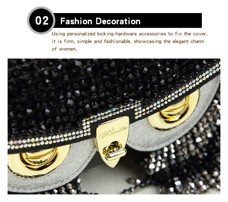Borsa a mano da donna a forma di gufo con strass e nappe, resistente, a tracolla, piccola borsa quadrata, lusso di nicchia accessibile_voghion.com