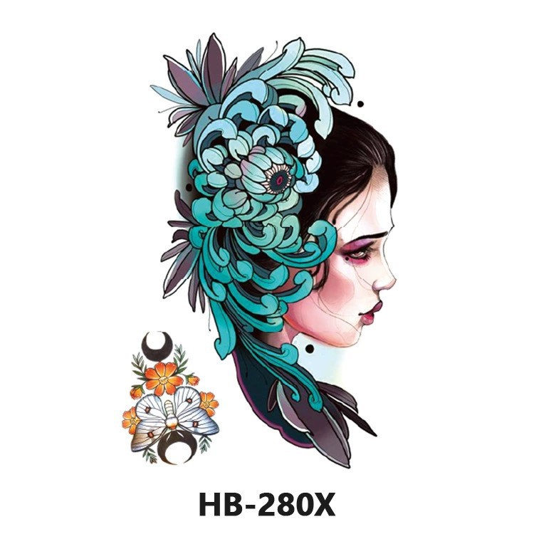 Nuevo color impermeable tatuaje calcomanía brazo medio brazo completo tatuaje pegatina fábrica directa al por mayor entrega tatuaje