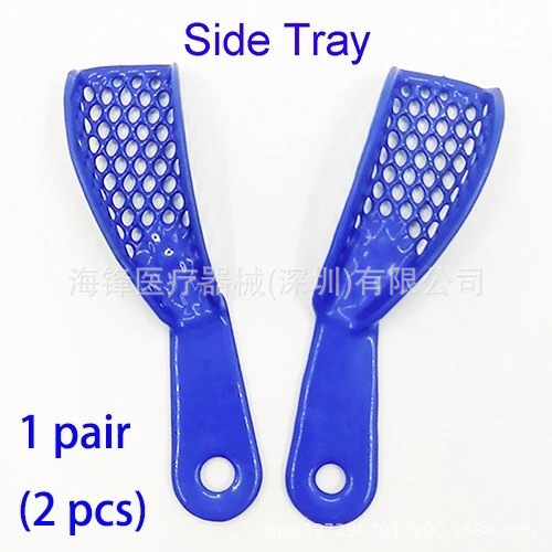 Material dental plástico de acero soporte dental molde bandeja plástico azul modelo de película desechable dental de malla oral