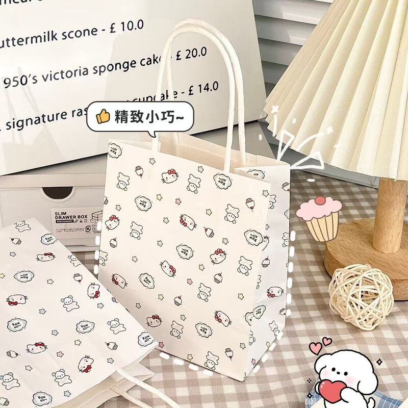 卡通可爱甜品猫咪礼品袋卡通少女心ins风高颜值纸袋精美纸手提袋|undefined