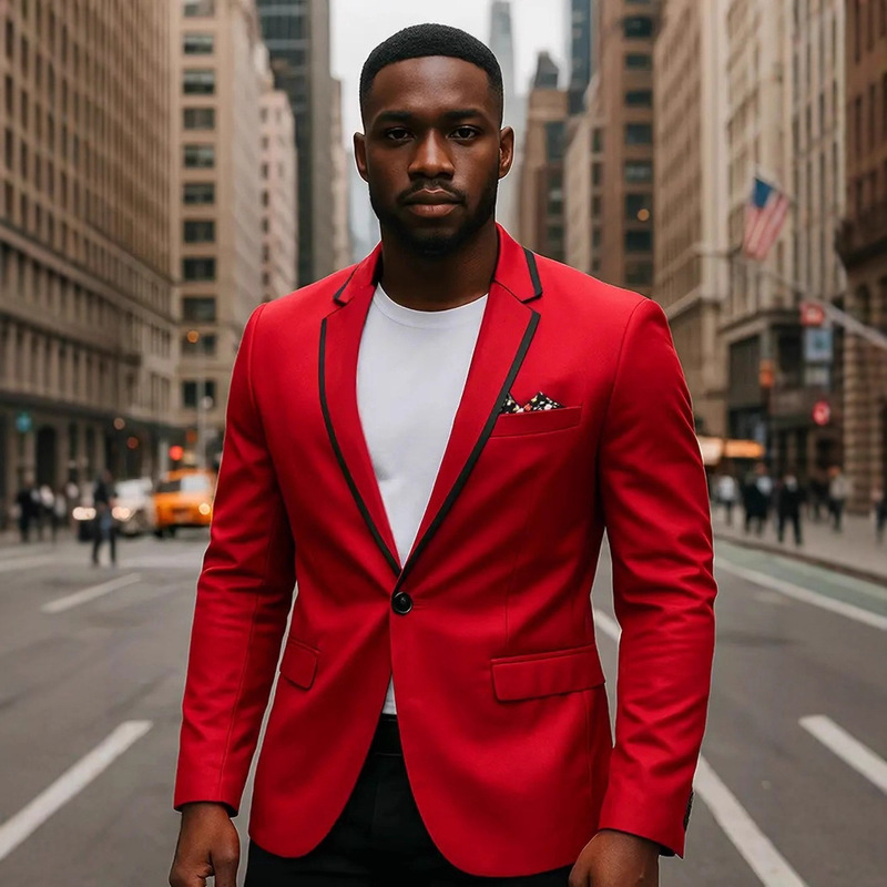 Amazon Cross-Border Men's Business Casual Suit Foreign Trade Color Matching Suit Jacket Men's Wedding Best Man Formal Suit