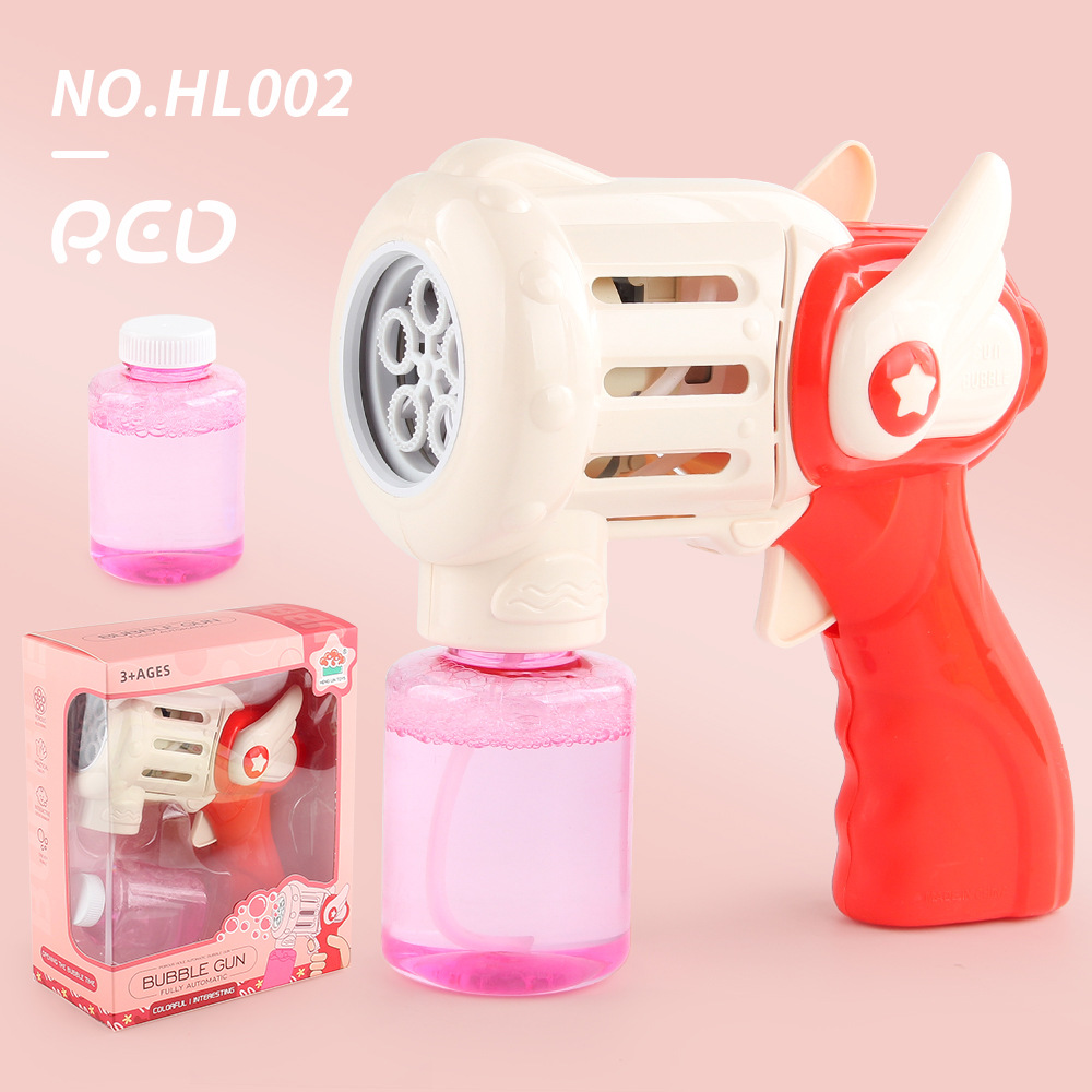 Verano nueva pistola de burbujas automática de cinco agujeros de mano juguete de ocio para niños pistola de burbujas eléctrica fábrica al por mayor