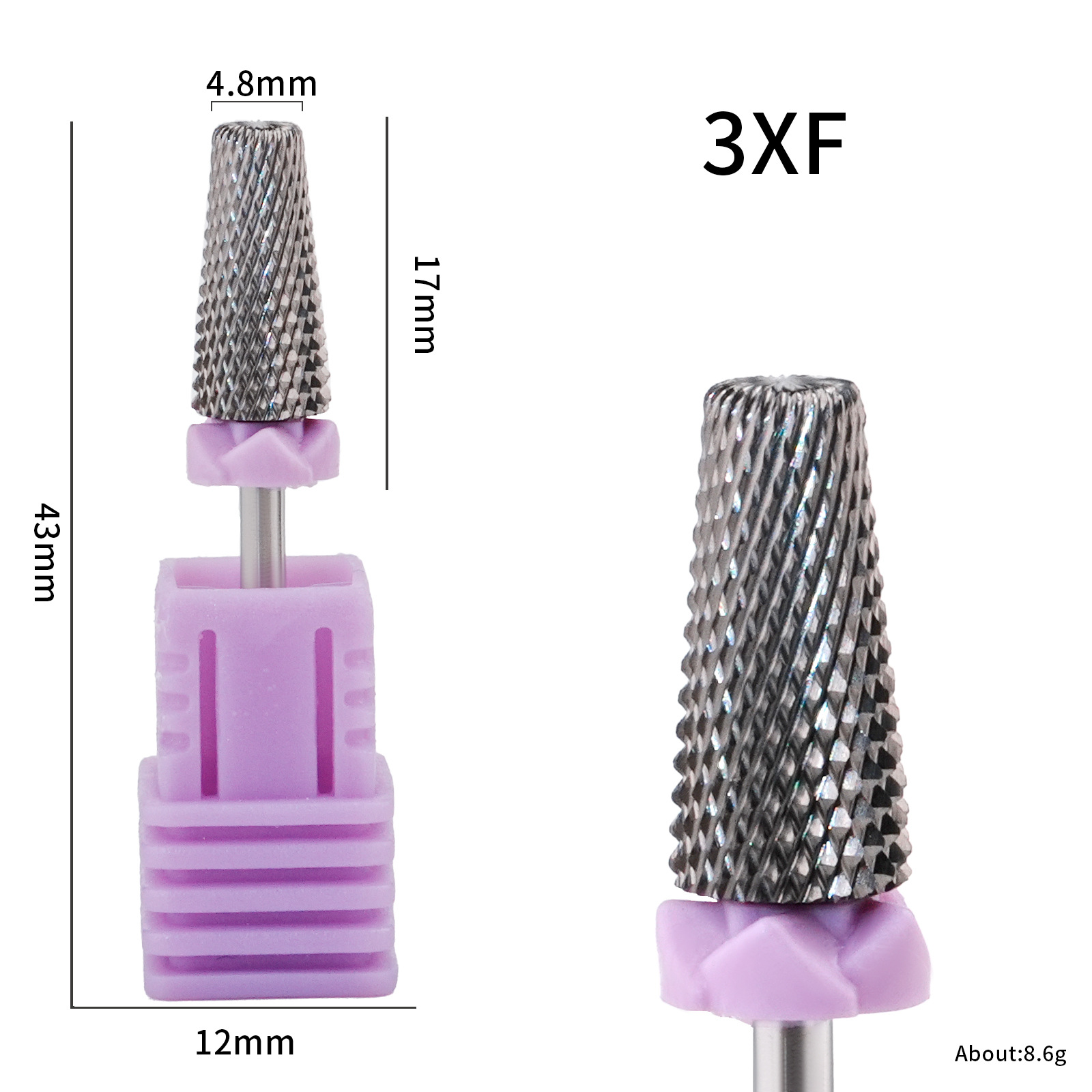 Cabeza de molienda de acero de tungsteno para uñas, dientes cruzados cinco en uno, dientes de cabeza, descarga rápida de pegamento duro, piel muerta, cabezal de molienda de alta calidad
