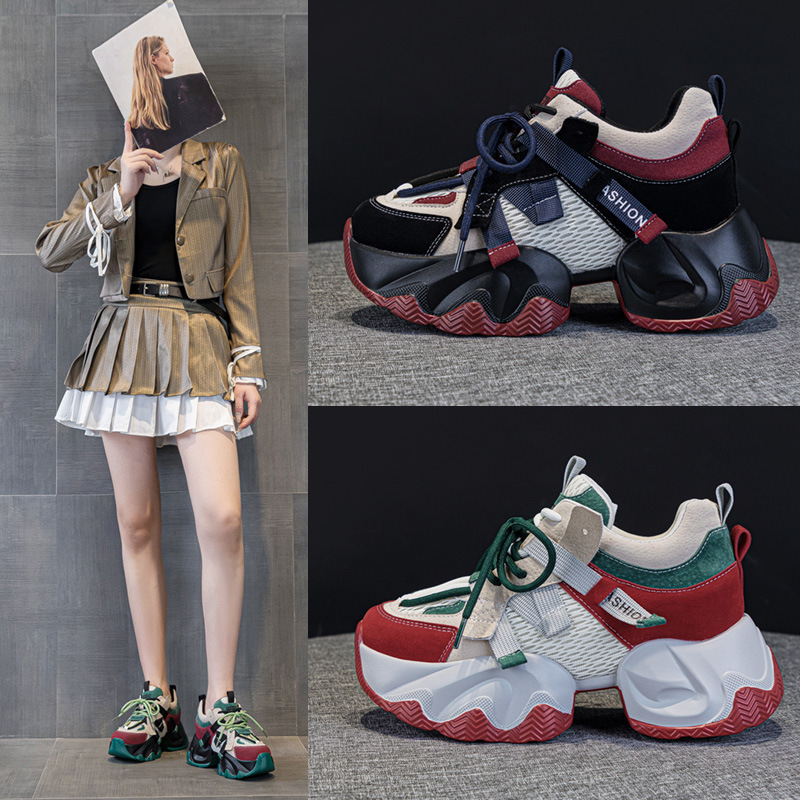 986-2 Internet Celebrity Hot-Selling Genuine Leather Women's Shoes 2026 Autumn New Platform Thick-Soled Height-Increasing Sports Casual Shoes