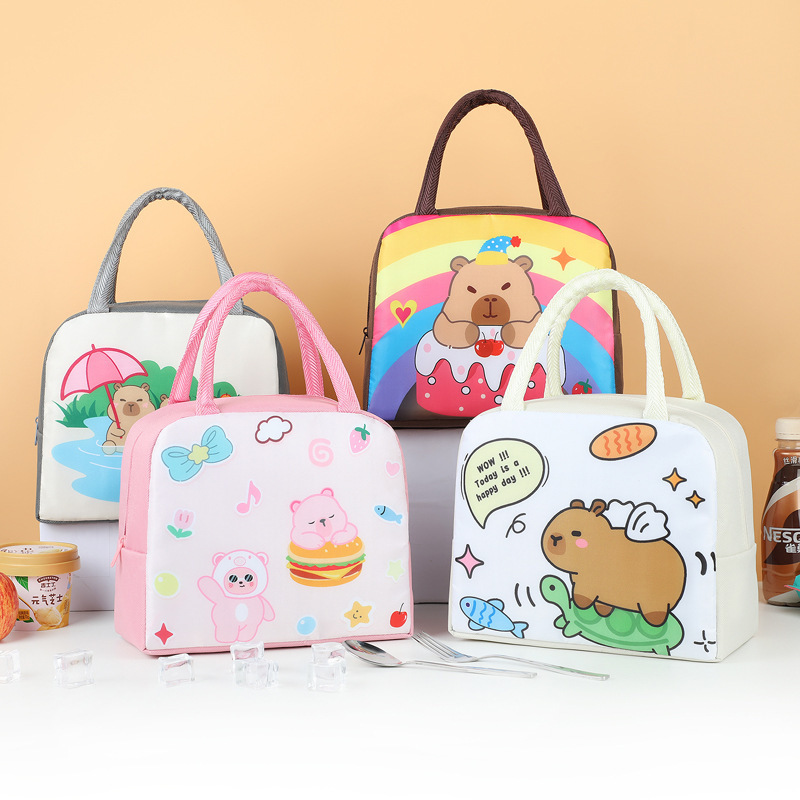Lunch Box Bag Aluminum Foil Cartoon Tote Bag Student Work Lunch Bag Children's Lunch Bag Insulated Bag Cute Cartoon