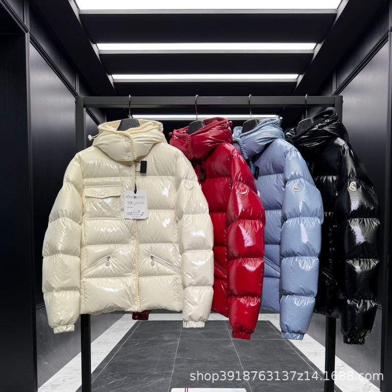 90 Velvet Mengjia Autumn and Winter New Glareins Women's Braided Trim Hooded Short down Jacket